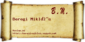 Beregi Miklós névjegykártya