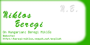 miklos beregi business card